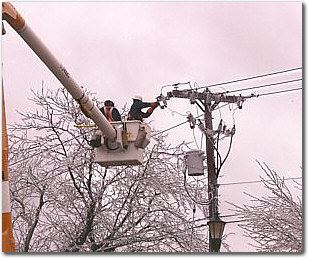 Working to Restore Power After an Ice Storm